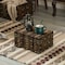 Vintiquewise Wooden Brown Storage Trunk with Faux Leather Straps and Handles, Small QI004334.S - alternate 3